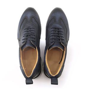 Scarpe <span class=keywords><strong>da</strong></span> <span class=keywords><strong>Uomo</strong></span> Eleganti in Vera Pelle Blu Navy Resistenti all'Usura Fatte a Mano per Casual, Feste, Sport e Business - Product Image 2
