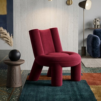Fauteuil d'appoint inclinable au design créatif Memphis, structure en fibre de verre, chaise de loisirs individuelle rembourrée pour salon, bureau à domicile, villa