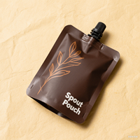 Pochette à bec pour sac de boisson personnalisée avec fermeture à glissière inférieure 50ml 100ml 250ml 300ml 500ml Design à presser