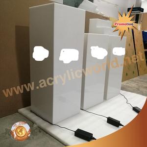 New product white acrylic <b>display</b> pedestal plinth with <b>display</b> <b>case</b> - Product Image 3