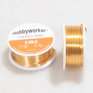 Hobbyworeker उच्च गुणवत्ता रंगीन 16 गेज 1.3mm गैर-लुप्त होती लचीला तांबे के तार के लिए DIY कान की बाली HeadwearJewelry बनाने