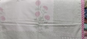 Edredón de algodón Dohar estampado a mano con diseño floral, ligero y transpirable, para uso en la cama del dormitorio. - Product Image 2