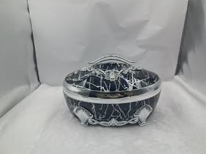 Olla térmica aislada <span class=keywords><strong>de</strong></span> 4L, 5L, 6L, tipo cacerola, <span class=keywords><strong>con</strong></span> diseño <span class=keywords><strong>de</strong></span> mármol dorado real, para servir comida caliente en grandes fiestas familiares y bodas. - Product Image 4