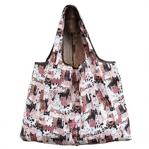 Sac de courses pliable à motif de dessin animé, grande taille, en nylon imperméable, réutilisable, pour les courses quotidiennes, sous marque privée, collection Automne 2026 - Product Image 3