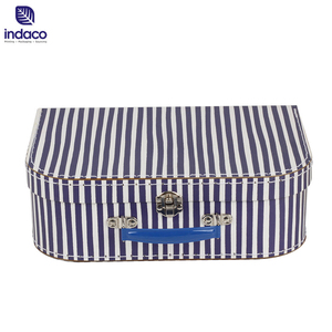 Simple black and white striped cardboard box, baby clothing packaging box, hand printed luggage with handle - Product Image 5