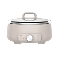 Casserole électrique en acier inoxydable pour la maison, 4 L, avec pot amovible