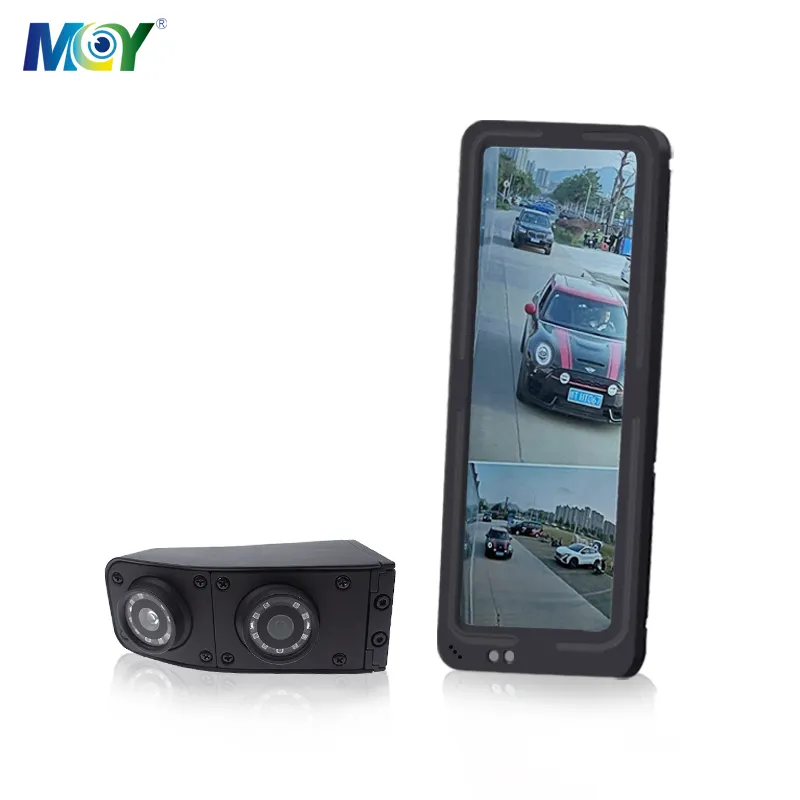 Bus Rear Side View Mirror Replacement Blind Spot Monitor System for Truck/bus 12.3 Inch 2 Channel IP67 Universal MAX 25W AHD 720