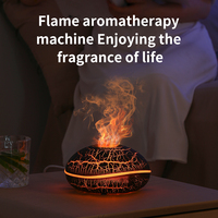 Diffuseur d'arômes créatif à effet de flamme, humidificateur ultrasonique à brume froide 200 ml, diffuseur portable USB avec lumière LED 7 couleurs
