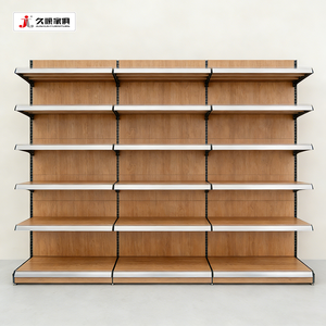 Scaffali per Supermercato JIUSHUN, Colore Legno, Monofacciali, Metallici, per Negozi di Alimentari e Minimarket - Product Image 3