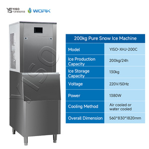 Máquina de Hielo Fino de Acero Inoxidable con Almacenamiento Automático de 200 kg/24 h, Directo de Fábrica YISO - Product Image 2