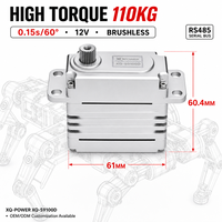 Servomoteur numérique sans balais RS485 110KG 16.8V étanche avec engrenages en acier inoxydable pour bras robotique, vente en gros OEM XQ-POWER S9100D