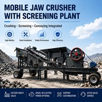 Mobile Brecheranlage mit Backenbrecher, Vibrationsförderer und Vibrationssieb, Diesel oder Elektroantrieb Optional