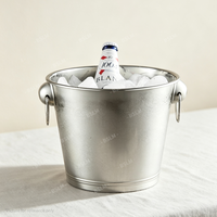 Seau à glace isotherme en acier inoxydable au design traditionnel, anti-fuite, capacité supérieure à 6L, durable, pliable, portable, pour boissons de fête
