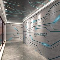 Wallpaper 3D Teknologi Industri Tahan Air Perekat Sendiri untuk Penggunaan Hiburan di KTV, Aula E-sports, Warnet, dan Kamar Hotel