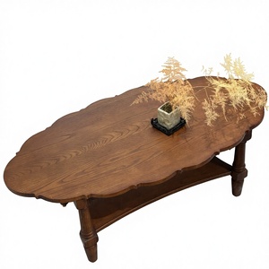 Muebles de Salón, Mesa Auxiliar de Madera Maciza Estilo Retro Vintage, Nueva Mesa de Té de Madera Retro, Mesas de Centro Elegantes para el Hogar - Product Image 3