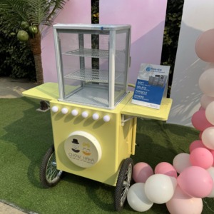 Grosir tangan Mini lucu troli untuk pernikahan luar ruangan puding makanan penutup kue es krim roti 220v kondisi baru STAN seluler - Product Image 3