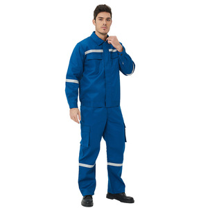 Ensemble de vêtements de travail ignifuges et antistatiques CNOOC en coton 230 g/m² Conforme à la norme GB8965.2-2009 pour l'industrie pétrochimique - Product Image 1