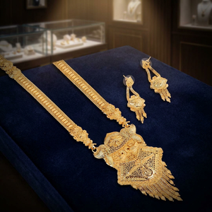Colliers de mode plaqués or 14K 18K 24K en gros, bijoux traditionnels, bijoux longs, bijoux remplis d'or, Oro Joyeria. - Product Image 4