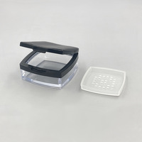 Poudre libre compacte noire carrée FHDZ-107 Z fabriquée par Lisheng, miroir portable, poudre fine fixante, vide
