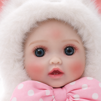 Poupée Reborn en vinyle colorée et câline de 15 pouces avec yeux en acrylique pour baby shower