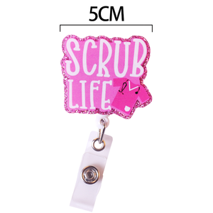 Clip Portabadge in Acrilico Glitterato con Motivo Infermiera Cartone Animato per Decorazione Badge Infermiera, Porta Tessere e Portachiavi - Product Image 5