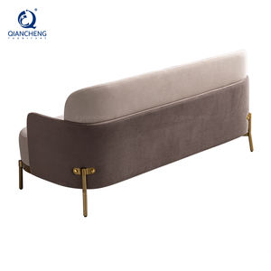 أريكة فاخرة حديثة لردهة الفندق والمطعم وصالة الاستراحة، أثاث غرفة المعيشة على الطراز الأوروبي بإطار معدني وثلاثة مقاعد من القماش - Product Image 5