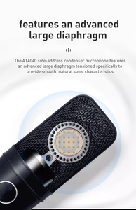 Micrófono Profesional de Diafragma Grande AT4040 2026 con Filtro de Corte Bajo y Interruptor PAD - Ideal para <span class=keywords><strong>Podcast</strong></span> y Grabación - Product Image 2