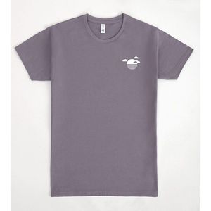 T-shirt Reflection By Ninhol Grigia con design minimalista a nuvola di sole, abbigliamento casual unisex - Product Image 1