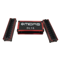 Boîtier de scène 3U en aluminium rouge et contreplaqué noir de haute qualité OEM/ODM pour Midas DL16 avec étanchéité IP67 et 4 pieds en caoutchouc, conception flexible