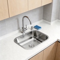 Wastafel Dapur OEM Stainless Steel Single Bowl Undermount 18 Gauge Permukaan Poles Tarik (Drawn Polished) Buatan Tangan dengan Garansi 2 Tahun