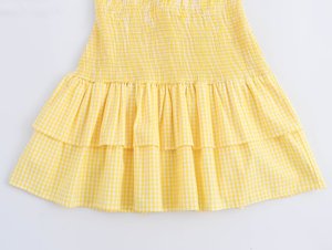 Vestido Mini a Cuadros con Tirantes Finos <span class=keywords><strong>y</strong></span> Espalda Descubierta para Mujer, con Lazo <span class=keywords><strong>y</strong></span> Cintura Elástica, OEM de Fábrica de Ropa China - Product Image 3