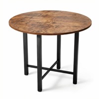 Table à manger pliante de style farmhouse, table de cuisine ronde en bois avec plateau rabattable, tables compactes de style mid-century, petite table à manger pour 2 à 4 personnes