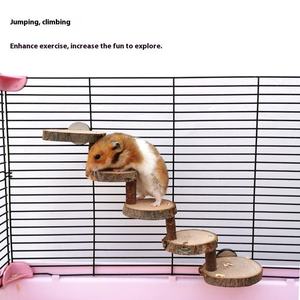 Plataforma de Salto para Hámster, Plataforma de Madera para Masticar, <span class=keywords><strong>Escalera</strong></span> de Madera para Escalada de Ardillas, Plataforma de Madera para Jaula de Pájaros, Juguete de Madera para Masticar para Mascotas - Product Image 4