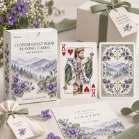 Livre d'or de mariage personnalisé écologique en cartes à jouer, coins arrondis/carrés, emballage personnalisé, 57x87mm, carton couché 300g/m²