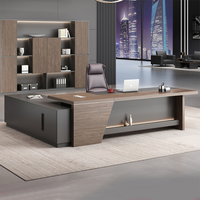 Bureau de direction moderne, haut de gamme, durable et écologique en bois, avec tiroirs utilitaires et garantie de 3 ans, pour usage professionnel (CEO)