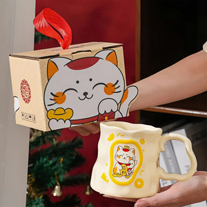 Tazza da tè in ceramica Maneki-neko carina 380ml con Design portafortuna per <span class=keywords><strong>caffè</strong></span> e <span class=keywords><strong>caffè</strong></span> regalo - Product Image 5