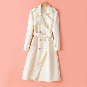 Cappotto <span class=keywords><strong>Trench</strong></span> <span class=keywords><strong>Beige</strong></span> di Alta Qualità, Nuovo Modello 2025, Lunghezza Media, Effetto Ringiovanente, Elegante e Raffinato, con Laccetti, per <span class=keywords><strong>Donna</strong></span> - Product Image 1