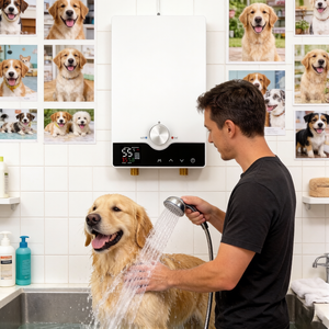 <span class=keywords><strong>Chauffe</strong></span>-<span class=keywords><strong>eau</strong></span> <span class=keywords><strong>instantané</strong></span> sans réservoir à température constante à fréquence variable 9KW blanc pour douche rapide et chaude en 2 secondes pour salle de bain familiale - Product Image 3