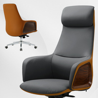 Chaise de bureau ergonomique en cuir à dossier haut moderne, chaise de direction pivotante réglable pour solutions de mobilier de bureau tout-en-un