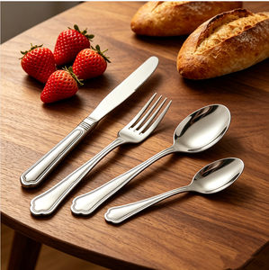 Ensemble <span class=keywords><strong>de</strong></span> <span class=keywords><strong>couverts</strong></span> élégants <span class=keywords><strong>en</strong></span> acier inoxydable poli miroir, robustes, pour la maison et la restauration professionnelle - Product Image 2