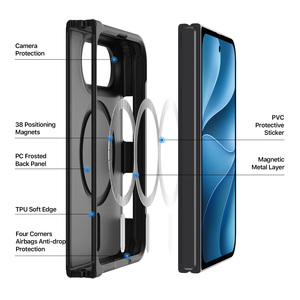 Suitable for Apple <b>folding</b> <b>screen</b> magnetic phone case iPhone Ultra matte skin feel transparent lightweight <b>folding</b> <b>screen</b> phone - Product Image 2