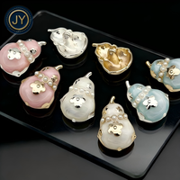 Boutons en alliage de zinc personnalisés avec perles plaquées pour jeans et chemises pour femmes - Boutons à tige en forme de fleur, de cœur ou de coquille ronde avec logo perlé