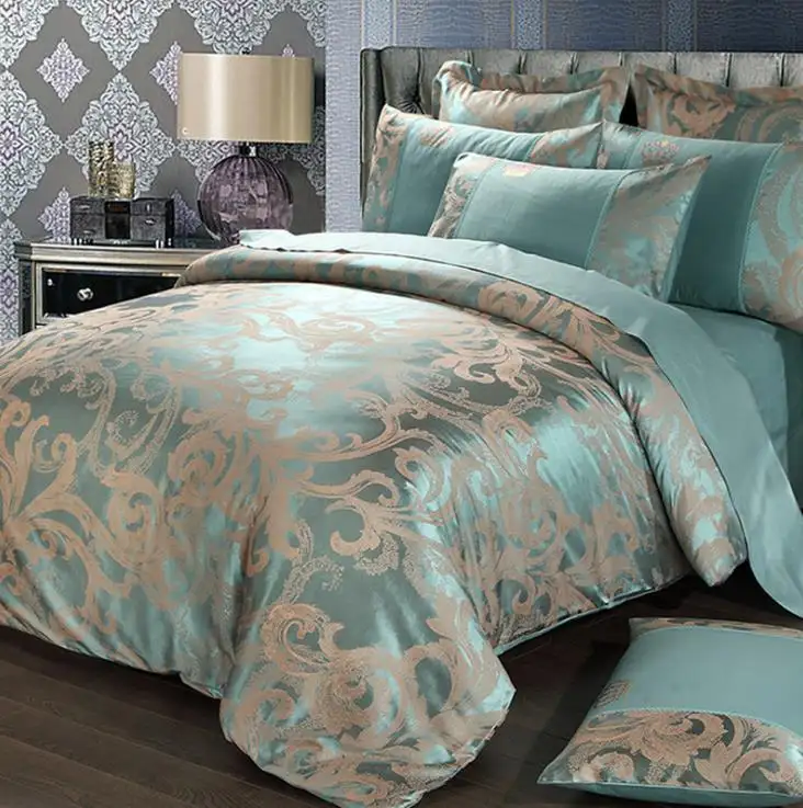 Luxury Silk Bedding Sets, Purple color 4 pcs Bedding Sets
