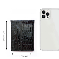 Porte-cartes d'identité en cuir PU brillant effet crocodile de haute qualité, portefeuille fin pour cartes de crédit, étui multi-emplacements pour cartes de visite, cadeaux pour hommes
