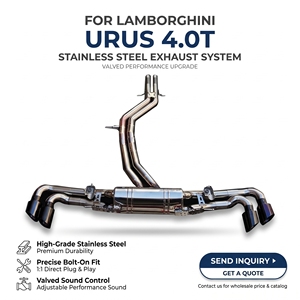 Échappement arrière à soupapes en acier inoxydable Vortex pour Lamborghini Urus 4.0T avec silencieux central transversal et kit de sorties quadruples noires - Product Image 1