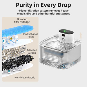 Fuente de Agua Automática Inalámbrica Portátil para Mascotas de 2L, Sistema de Filtración, Batería Recargable, Diseño Moderno Impermeable, Uso en Interiores - Product Image 6