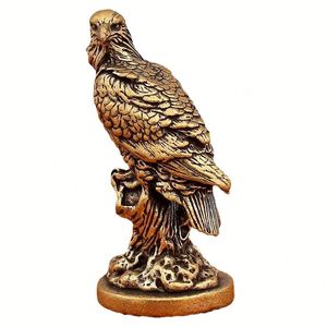 Estatua de águila de bronce vintage hecha a mano con impresión UV - Escultura de pájaro de metal única para decoración moderna del hogar - Product Image 5