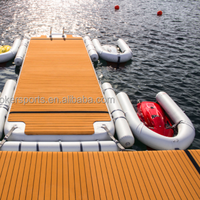 Station d'amarrage pour jet-ski en tube PVC de 1,4 x 1 m, quai pour bateau à moteur, quai gonflable pour jet-ski avec sac d'équilibrage d'eau