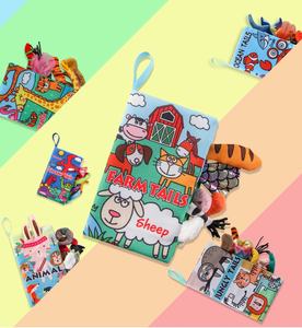 Nouveau thème queues d'animaux bébé livre en tissu indestructible développement sensoriel Cognition livre doux idéal pour l'éducation précoce du nourrisson - Product Image 3