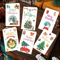 Cartes de vœux de Noël personnalisées avec texte, en carton et papier couché, imprimées offset, stock disponible, commande en gros, motifs festifs
